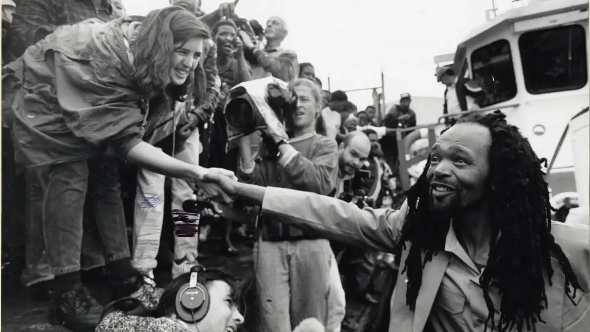 Clement Zulu getting welcomed when arriving from prison